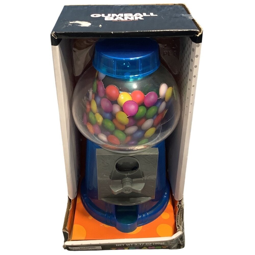 Gumball Machine Bubble Gum Bank Blue Coin Operated